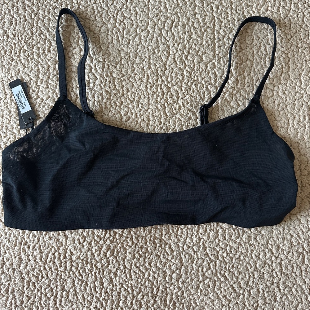 SKIMS Black Lace Trim Bralette